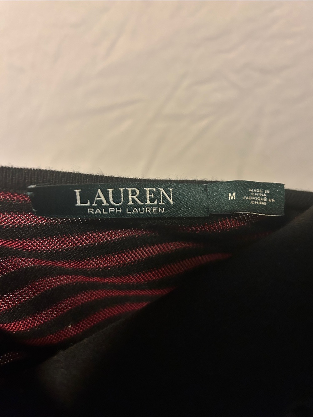 Ralph Lauren Sleeveless Maroon and Black Striped Knit Dress - Picture 9 of 11